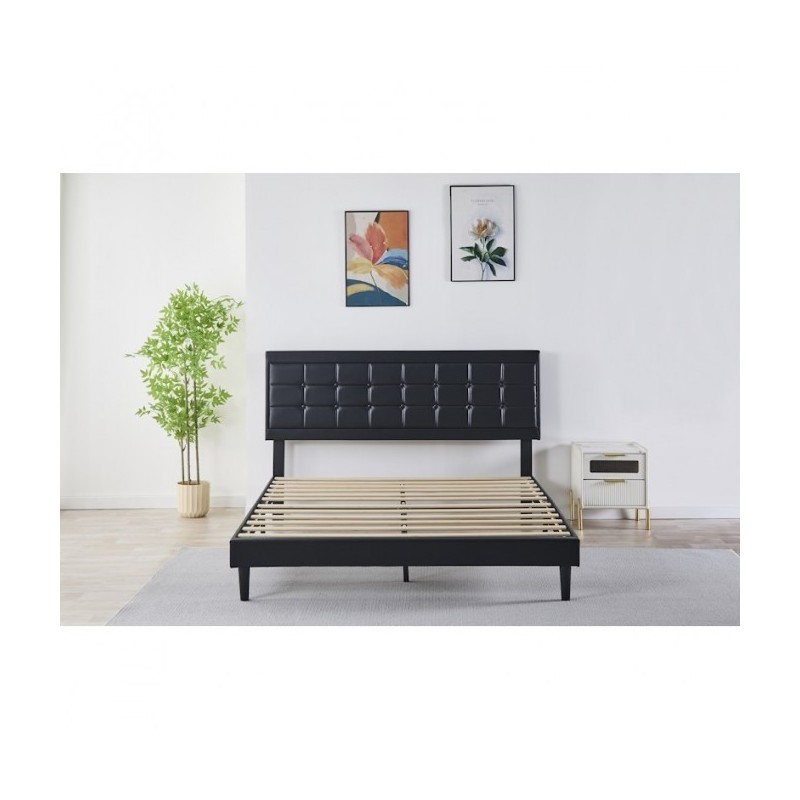 Pat Tapițat Premium Catifea 140/160x200 cm, Somiera Inclusa, Negru, Fara Saltea Pat Tapițat Premium Catifea 140/160x200 cm, Somiera Inclusa, Negru, Fara Saltea