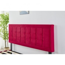Pat Tapițat Premium Catifea 140/160x200 cm, Somiera Inclusa, Rosu, Fara Saltea