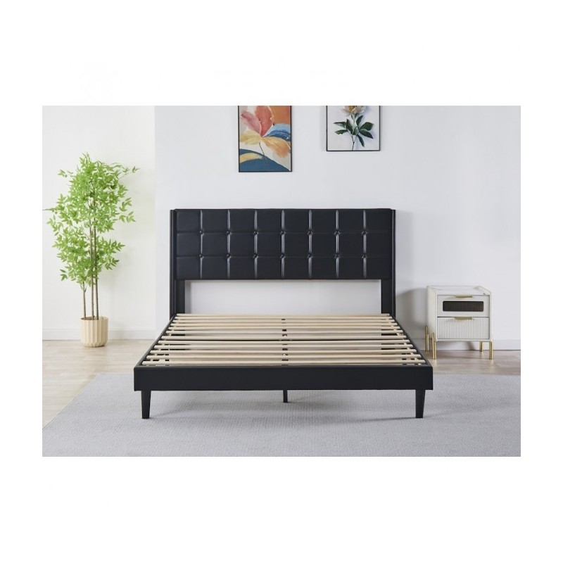 Pat Tapițat Premium Catifea 140/160x200 cm, Somiera Inclusa, Negru, Fara Saltea cod 6230 Pat Tapițat Premium Catifea 140/160x200 cm, Somiera Inclusa, Negru, Fara Saltea cod 6230