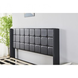 Pat Tapițat Premium Catifea 140/160x200 cm, Somiera Inclusa, Negru, Fara Saltea cod 6230