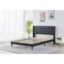 Pat Tapițat Premium Catifea 140/160x200 cm, Somiera Inclusa, Negru, Fara Saltea cod 6230