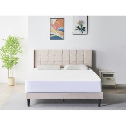 Pat Tapițat Premium Catifea 140/160x200 cm, Somiera Inclusa, Maro, Fara Saltea cod 6230