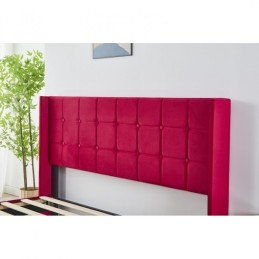 Pat Tapițat Premium Catifea 140/160x200 cm, Somiera Inclusa, Rosu, Fara Saltea cod 6230