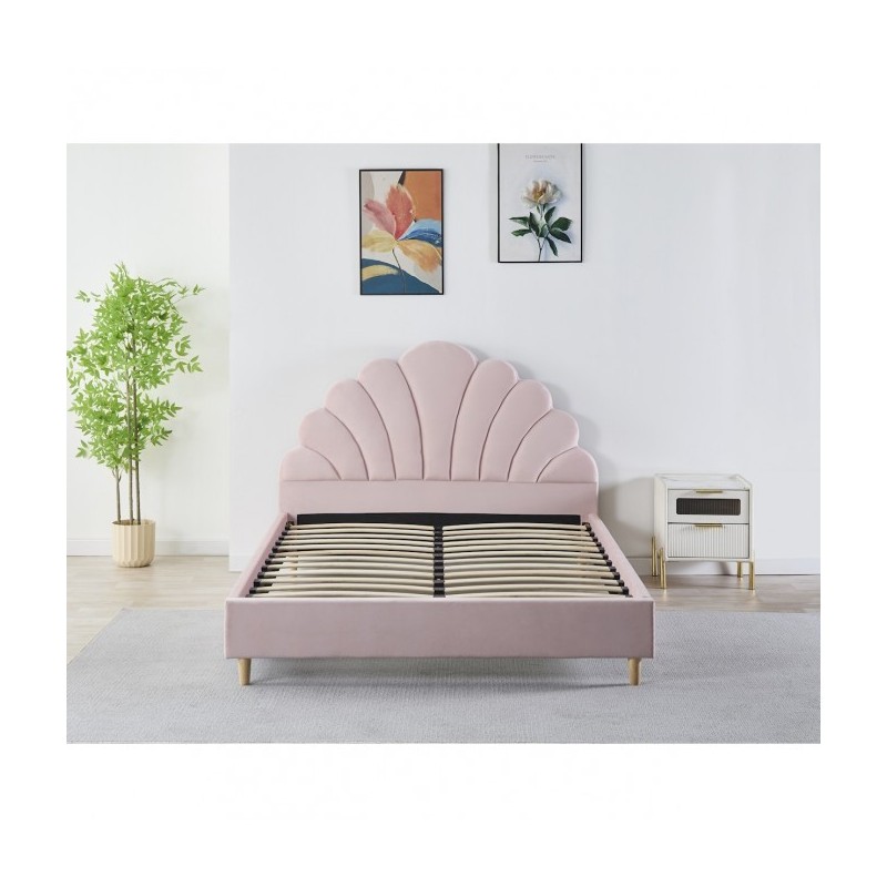 Pat Tapițat Premium Catifea 140x200 cm, Somiera Inclusa, Roz, Fara Saltea cod LB-50 Pat Tapițat Premium Catifea 140x200 cm, Somiera Inclusa, Roz, Fara Saltea cod LB-50