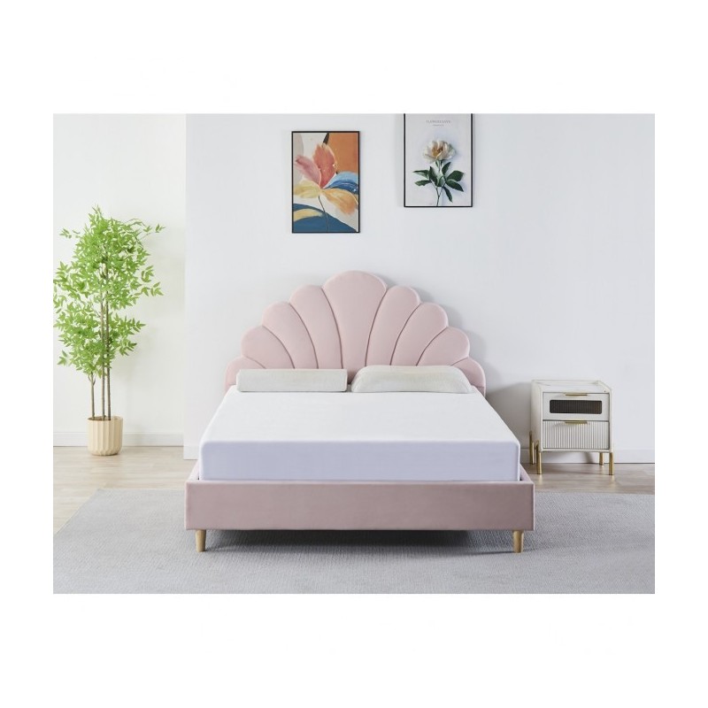 Pat Tapițat Premium Catifea 140x200 cm, Somiera Inclusa, Roz, Fara Saltea cod LB-50 Pat Tapițat Premium Catifea 140x200 cm, Somiera Inclusa, Roz, Fara Saltea cod LB-50