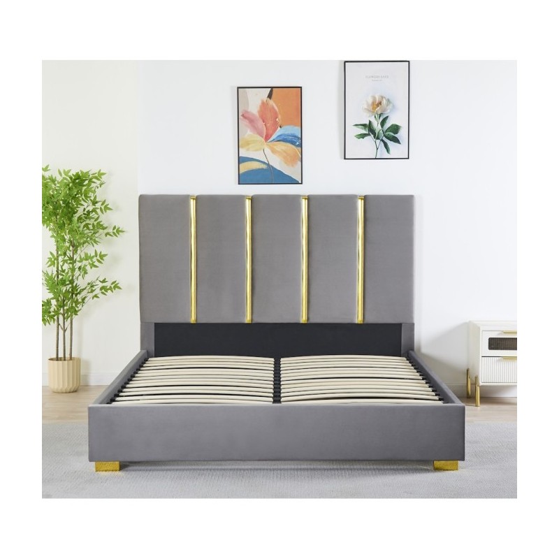 Pat Tapițat Premium Catifea 160x200 cm, Somiera Inclusa, Gri Petrol, Fara Saltea cod LB-214 Pat Tapițat Premium Catifea 160x200 cm, Somiera Inclusa, Gri Petrol, Fara Saltea cod LB-214