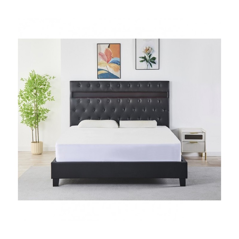 Pat Tapițat Premium Catifea 160x200 cm, Somiera Inclusa, Negru, Fara Saltea cod FB-18 Pat Tapițat Premium Catifea 160x200 cm, Somiera Inclusa, Negru, Fara Saltea cod FB-18