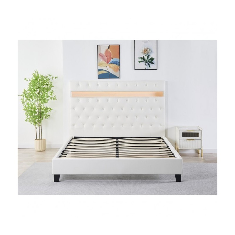 Pat Tapițat Premium Catifea 160x200 cm, Somiera Inclusa, Alb, Fara Saltea cod FB-18 Pat Tapițat Premium Catifea 160x200 cm, Somiera Inclusa, Alb, Fara Saltea cod FB-18